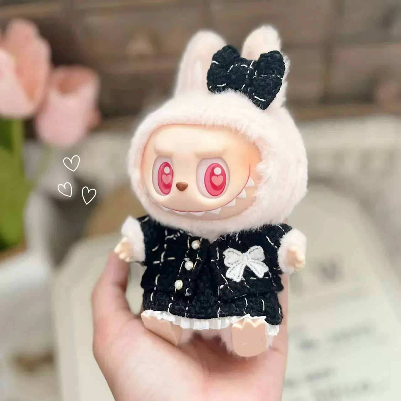 EZ Cute Labubu Doll Clothes Outfit Accessories Classic Dress Set for 17CM V2 Mini Dolls Clothing Girl Kid Gift Labubu Ropa