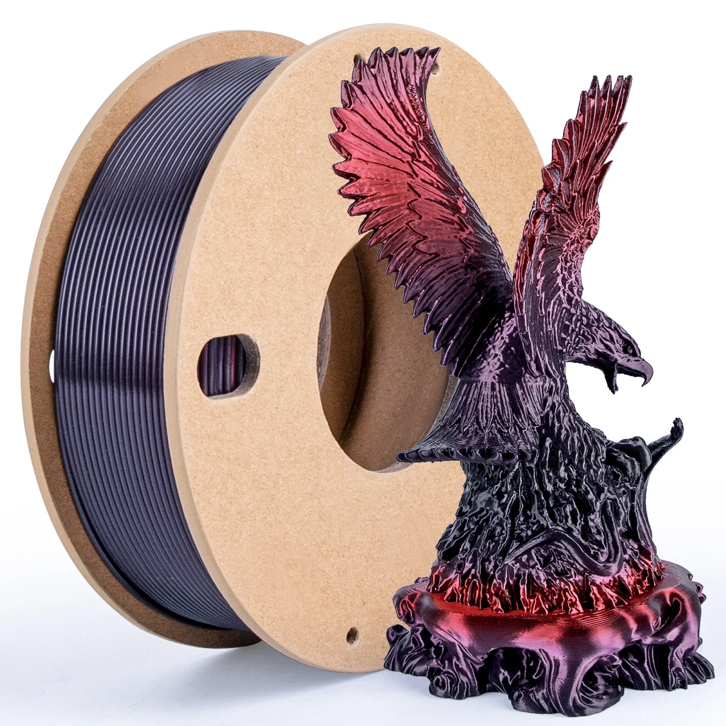 EZ 250g Silk Rainbow PLA Filament 1.75mm Shiny PLA Gradient Filament 3D Printer Filament Fit Most Printers Black Red Purple Change