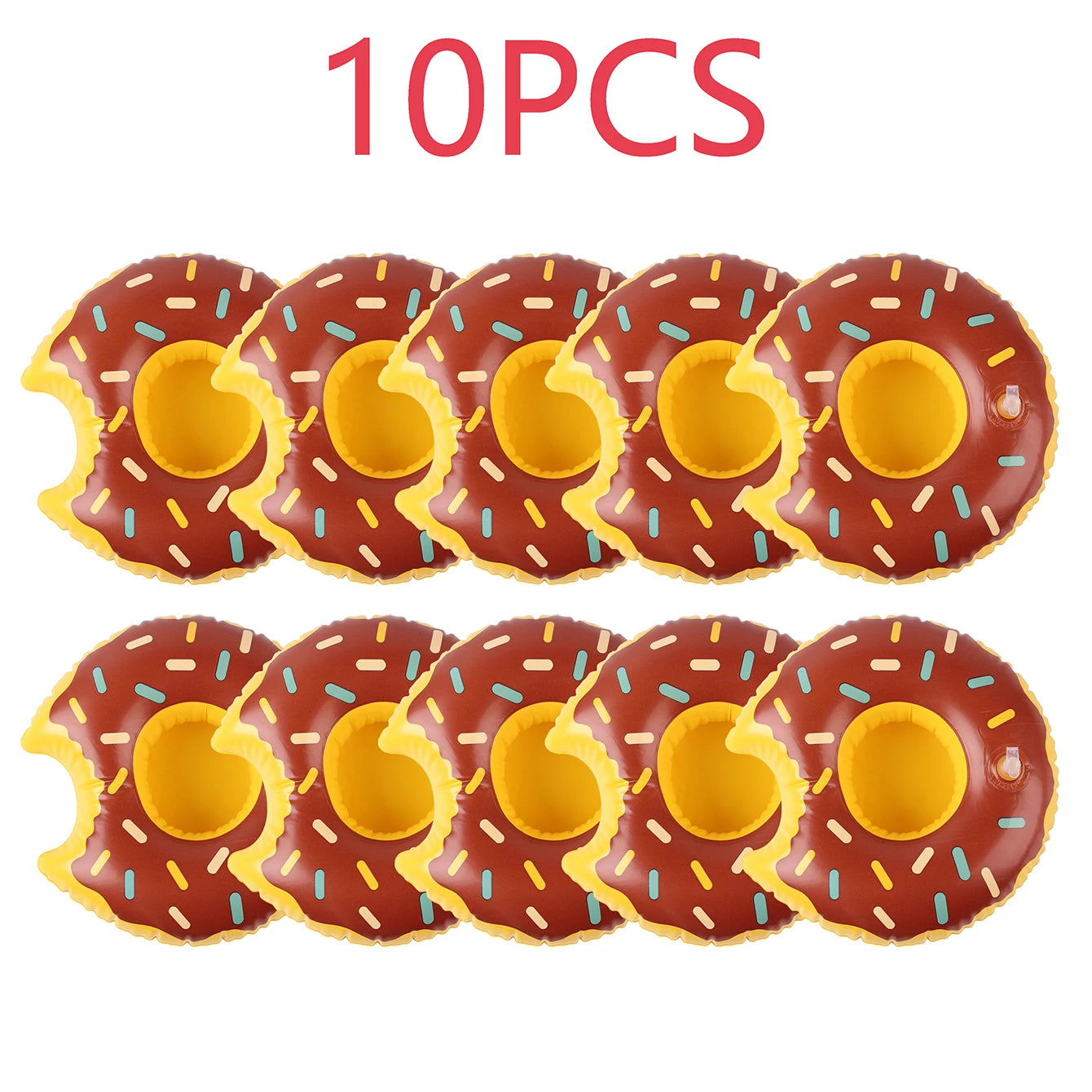 EZ 5/10PCS inflatable cup holder set tray, inflatable swimming pool drink holder floating coaster, summer swimming pool party.