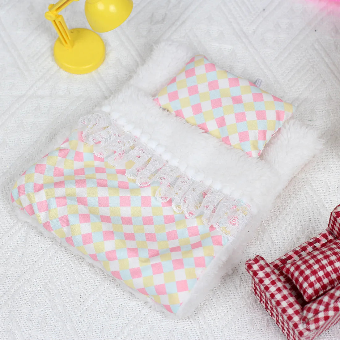 EZ 17cm Mini Plush Doll'S Clothes Outfit Accessories For Korea Kpop Exo Labubu Idol Plaid floral pajamas Clothing Gift