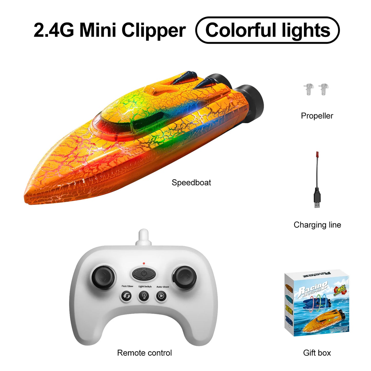 EZ Mini Remote Controlled Boat Rc Stunt Boats 360 Degree Radio Remote Controlled Ship with Led Light Pool Water Toy Pool Toys Boys