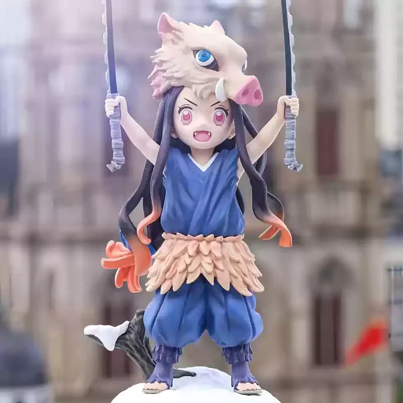 EZ 20cm Anime Demon Slayer Figure Kamado Nezuko Midouzi Cos Lnosuke Kimetsu Figurine PVC Decoration Statue Model Toys Gift