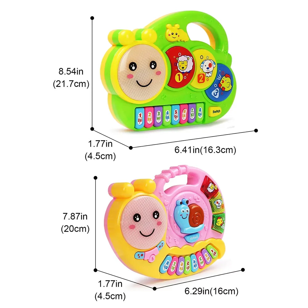 EZ Kid Cartoon Piano Keyboard Game Electronic Multifunctional Toy Animal Sound Flashing Light Baby Instrument Educational Toys Gift