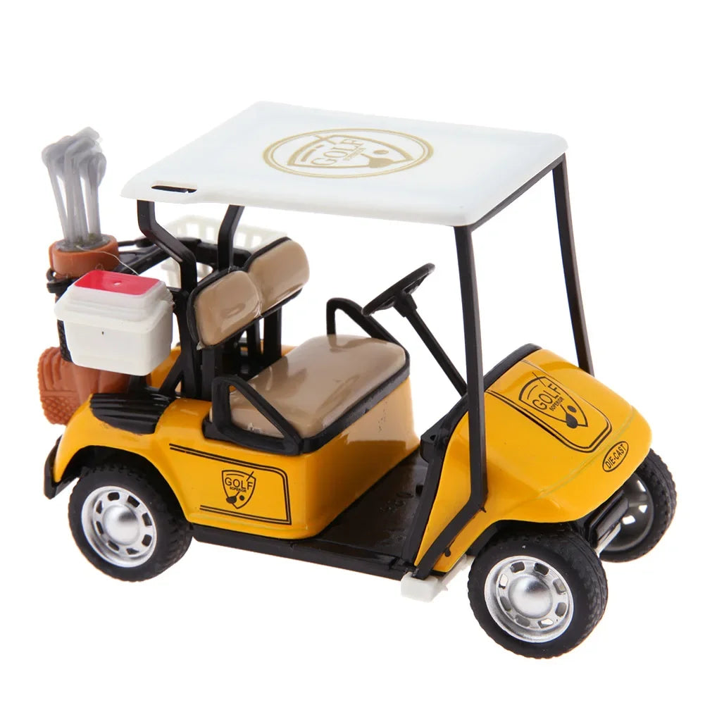 EZ 1/36 Golf Model Car Mini Pullback Action Golf Cart Model Kids Toy Easy Operation with Light Music Safe for Children Holiday Gift