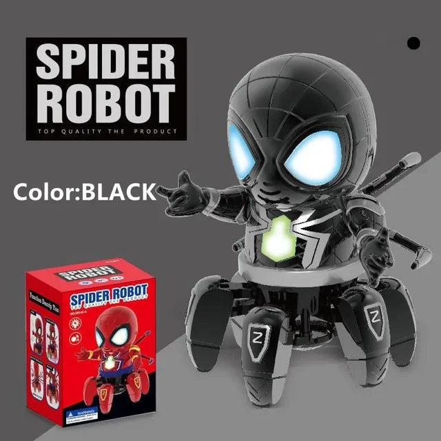 EZ Marvel The Amazing Spider Man Dancing Robot Musical Light Electric Toy Doll Spiderman Action Figure Children Funny Birthday Gift