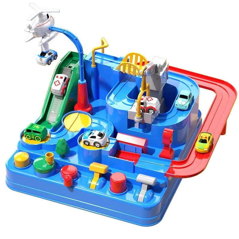 EZ Racing Rail Car Model Educational Toys Children Track Adventure Game Brain Mechanical Interactive Train Animals Space Rocket Toy