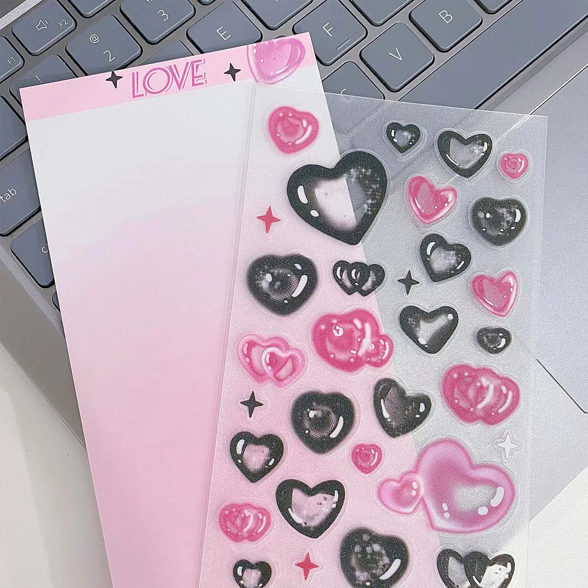 EZ Stars Decal Stickers Scrapbooking Stationery Hearts Stickers PET Bubble Deco Sticker DIY Journal Planner
