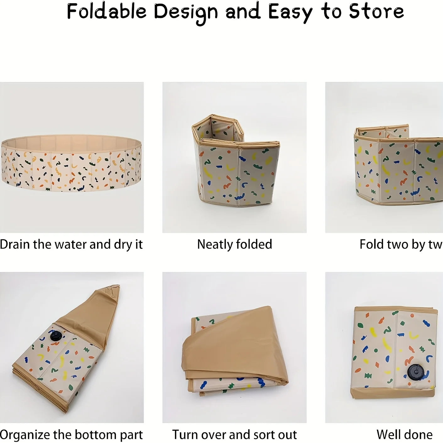 EZ Multi functional folding swimming pool, ball pool with drainage valve, children's game fence, indoor and outdoor swimming pool.