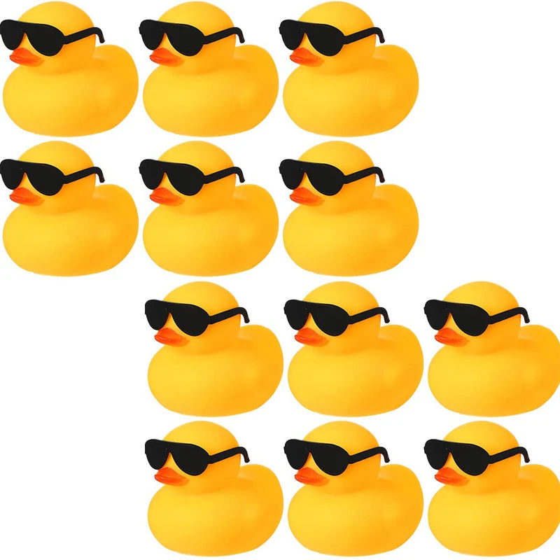 EZ 6/12/24PCS  Duck Toys Mini Rubber Ducks Squeak and Float Ducks Shower Toy for Toddlers Boys Girls