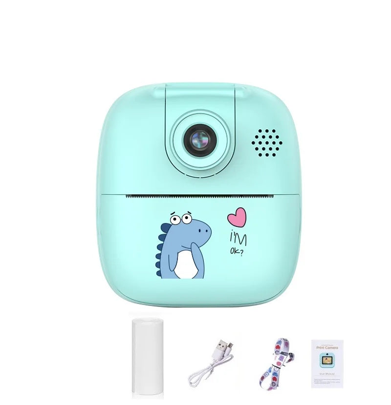 EZ Kids Digital Camera Portable Selfie cartoon Camera multi-functions Mini Thermal Printer Camera Video Educational Birthday Gifts