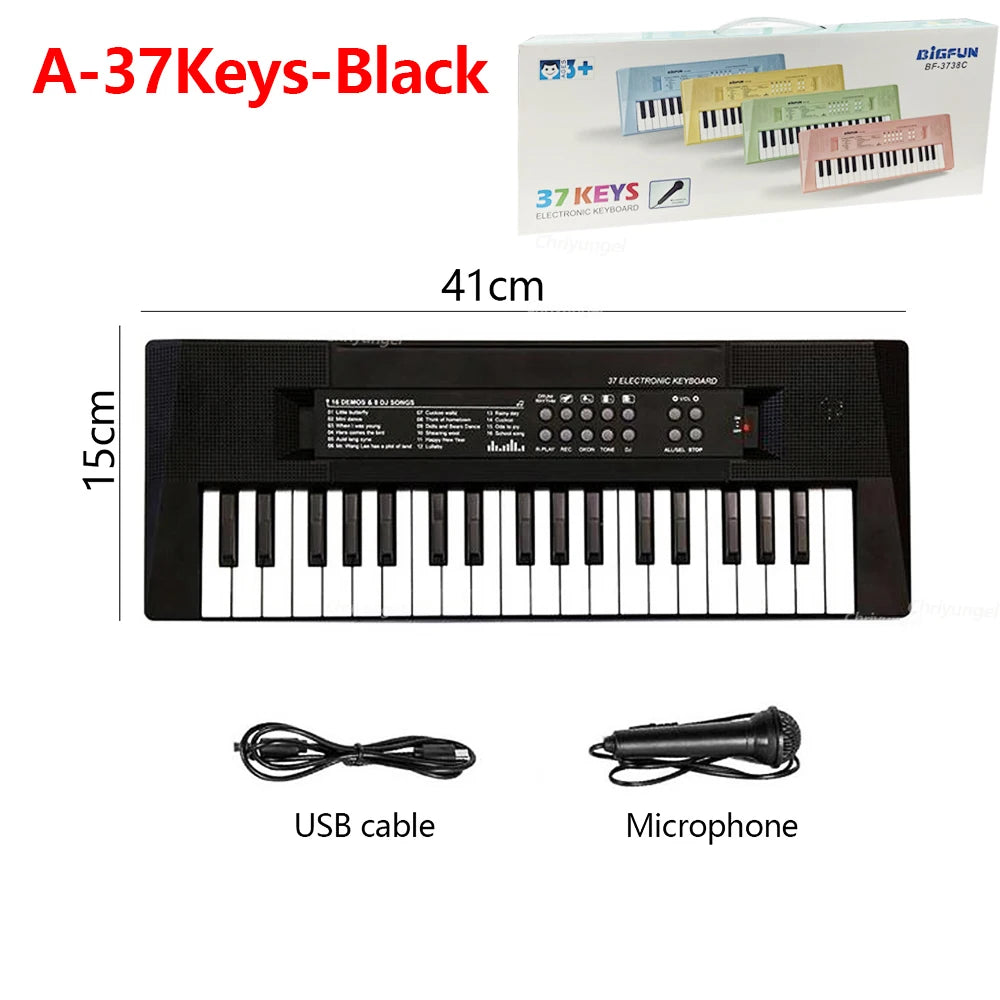 EZ 37 Keys Kids Electronic Piano with Microphone Educational Toys Musical Instrument for Kids Toddlers Boys Girls Birthday Gift