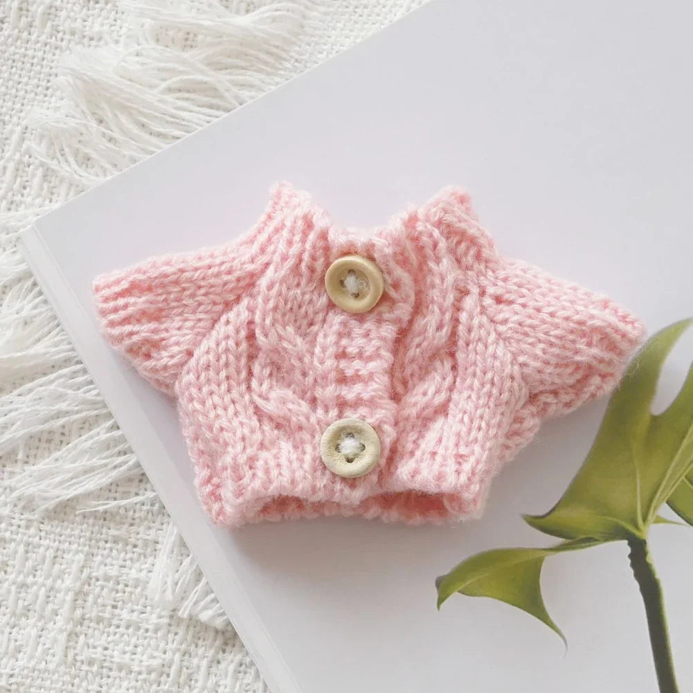 EZ Mini Doll'S Clothes Outfit Accessories For Labubu for Elf doll Knitted Christmas Love twisted solid Santa sweater Clothing