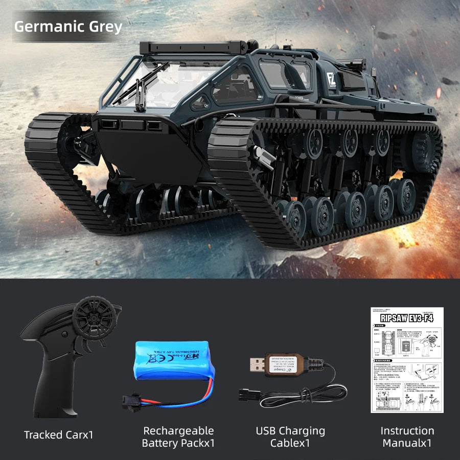 EZ JJRC C8812 LED Light Full Scale Tracked Tank Simulation Model Toy RC Car Model Drift Remote Control Off-Road Vehicle Boy Gift