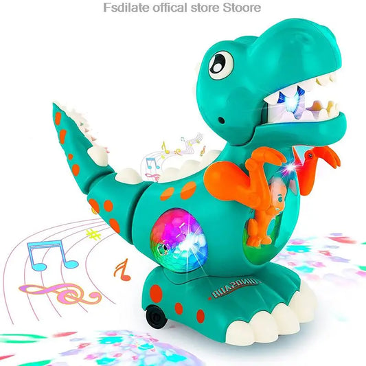 EZ Dinosaur Toys Baby Toys Light Up Musical CrawlingTummy Time Montessori Sensory Interactive Electric Toys For Kids Birthday Gifts