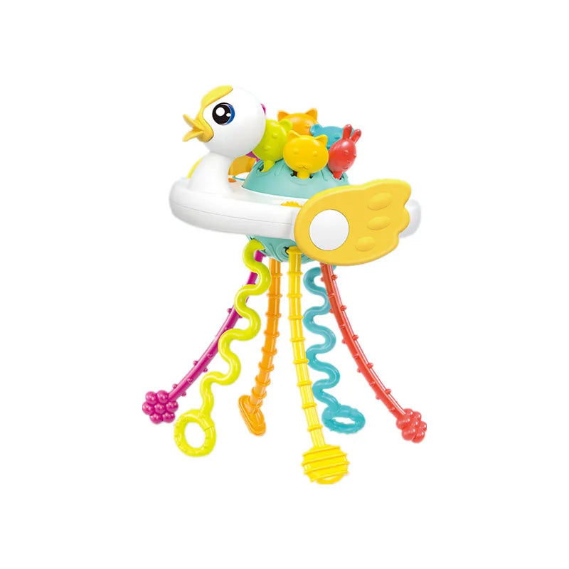 EZ Activity Development Pull String Toys Silicone Teething Rattle Educational Learning Toy Baby Sensory Montessori Toys 6 12 Months