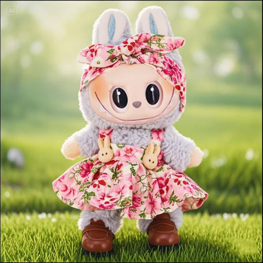 EZ For 15-17cm Labubu Doll Clothes Dress Hair Band Canvas Shoe Accessories Kpop Idol EXO Clothing Labubu Decoration Glasses,Gift