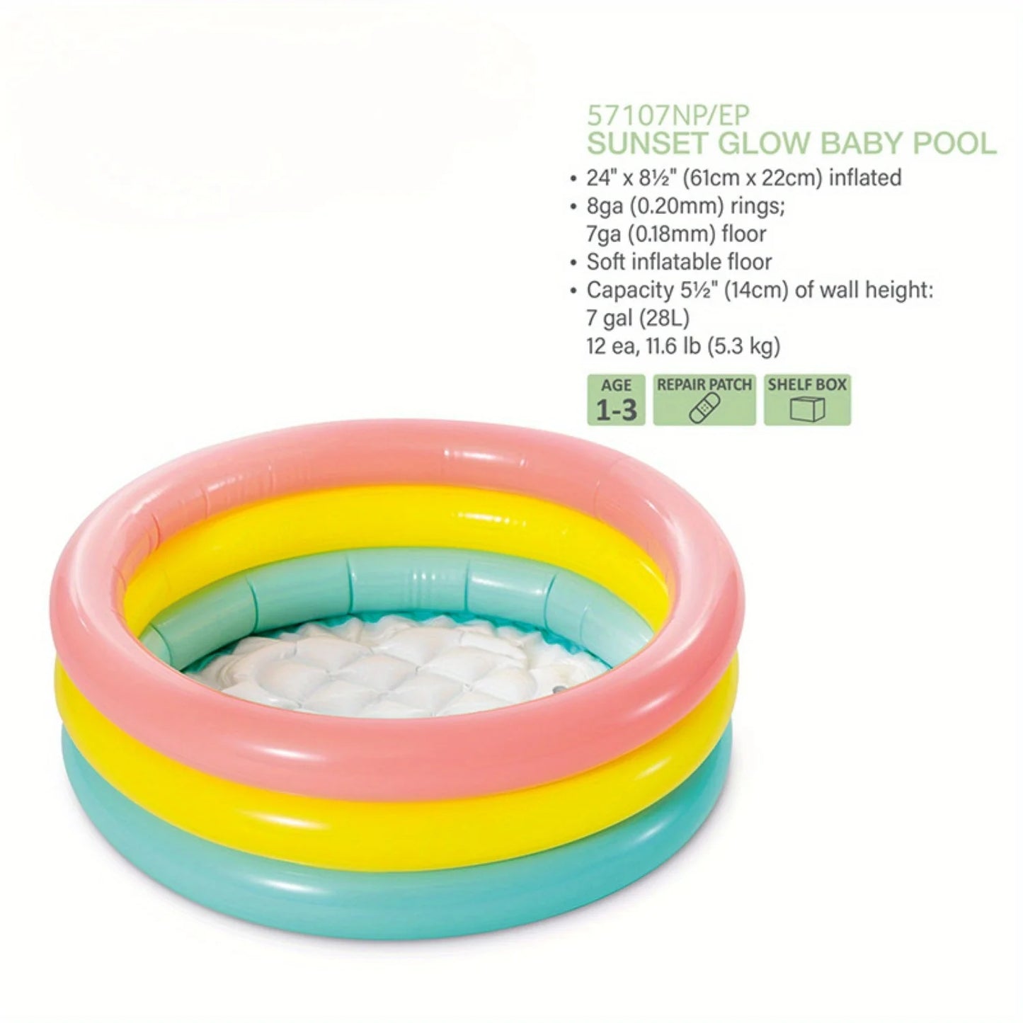 EZ Tricolor Inflatable Baby Paddling Pool Pool Bath Sand Pool Ocean Ball Pool