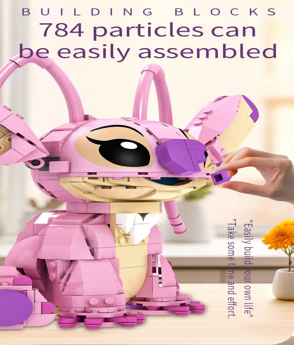 EZ New Stitch Angel CP Building Blocks 2026 - Large Piece Cartoon Toys with Moving Ears Kids Assembly Gift for Boys Girls Birthday