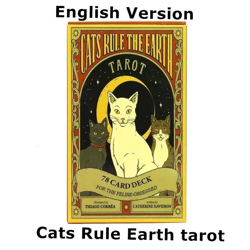 EZ El Tarot De Los Gatos Cards 78 cartas del tarot Spanish Edition Cats Rule Earth Divination Deck Borad Playing Games