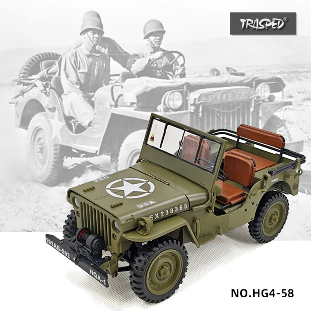 EZ 1/14 HG4-58 4WD Climbing Electric Remote Control Model Electric Car Simulation Military Truck Adult Children's Toy