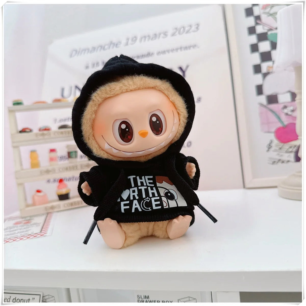 EZ 15/17cm Labubu V1 V2 Doll Clothing Fashion Hoodie and Pants Set Korean Idol Trendy DIY Doll Clothing Accessories Toy Gift