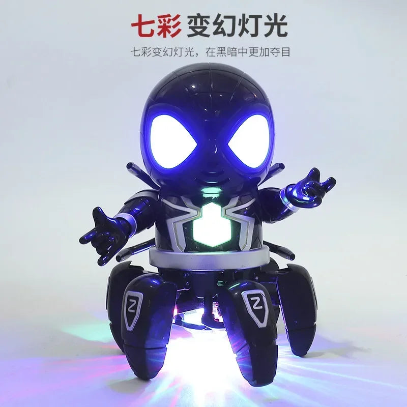 EZ Marvel The Amazing Spider Man Dancing Robot Musical Light Electric Toy Doll Spiderman Action Figure Children Funny Birthday Gift