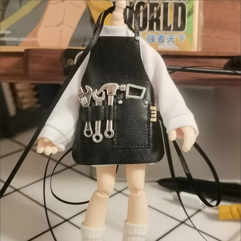 EZ 17cm Labubu Repairman Apron Ob11 Clothes 10cm Cotton Doll Bib Bjd Doll Accessories Mini Repair Tools Cute Toys