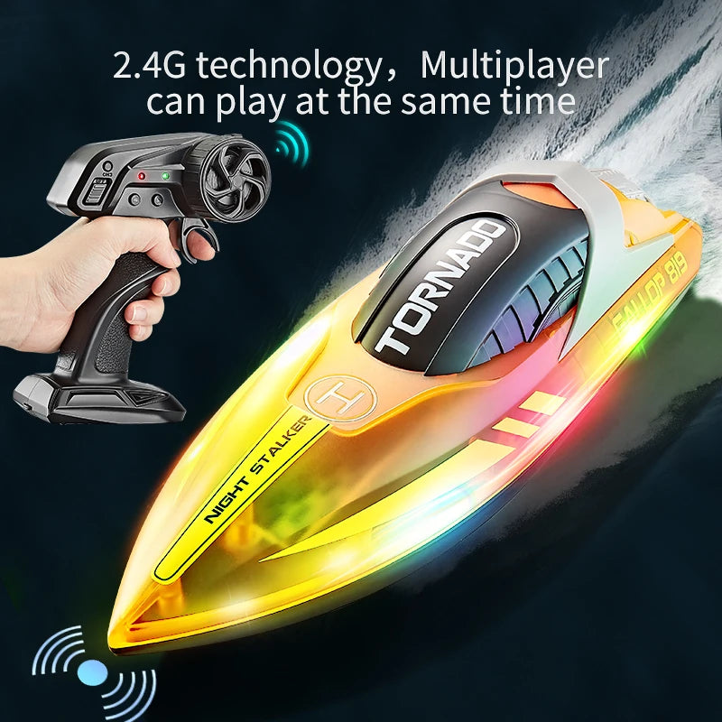 EZ HJ819 RC Boat 2.4Ghz 15km/h High-Speed Remote Control Racing Ship Water Speed Boat Children Model Toy