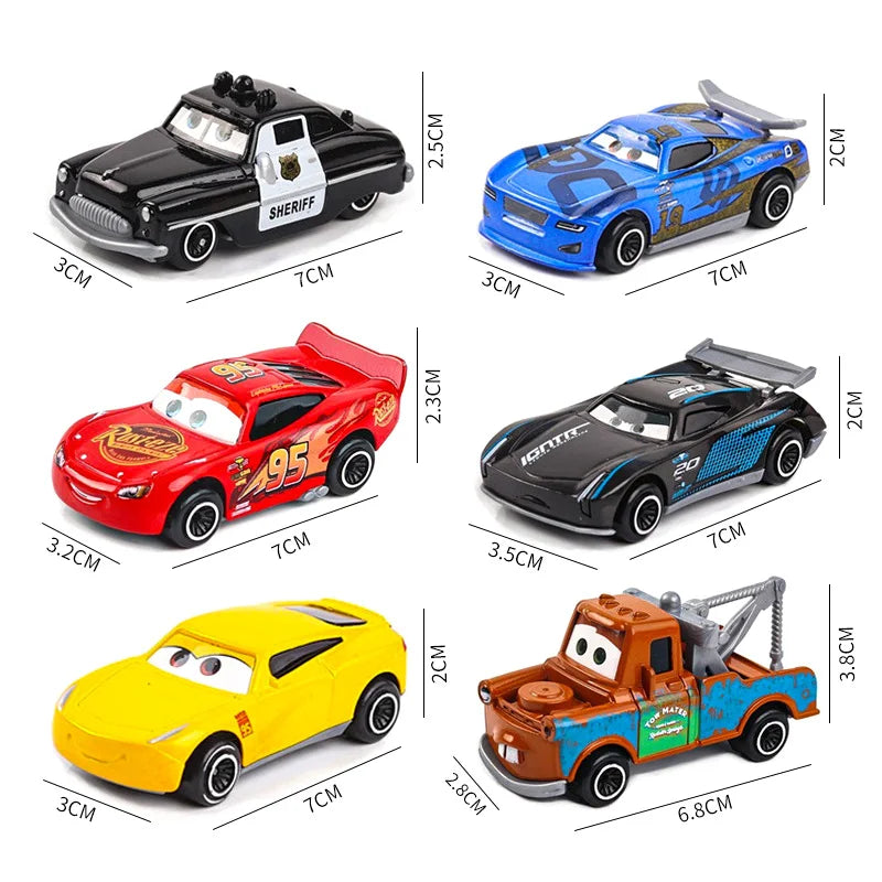 EZ 6-7pcs Disney Pixar Car 3 2 1 Lightning Mcqueen Truck Mack Jackson Storm Diecast Metal racing Car dinoco racer toy Set Boy Gift