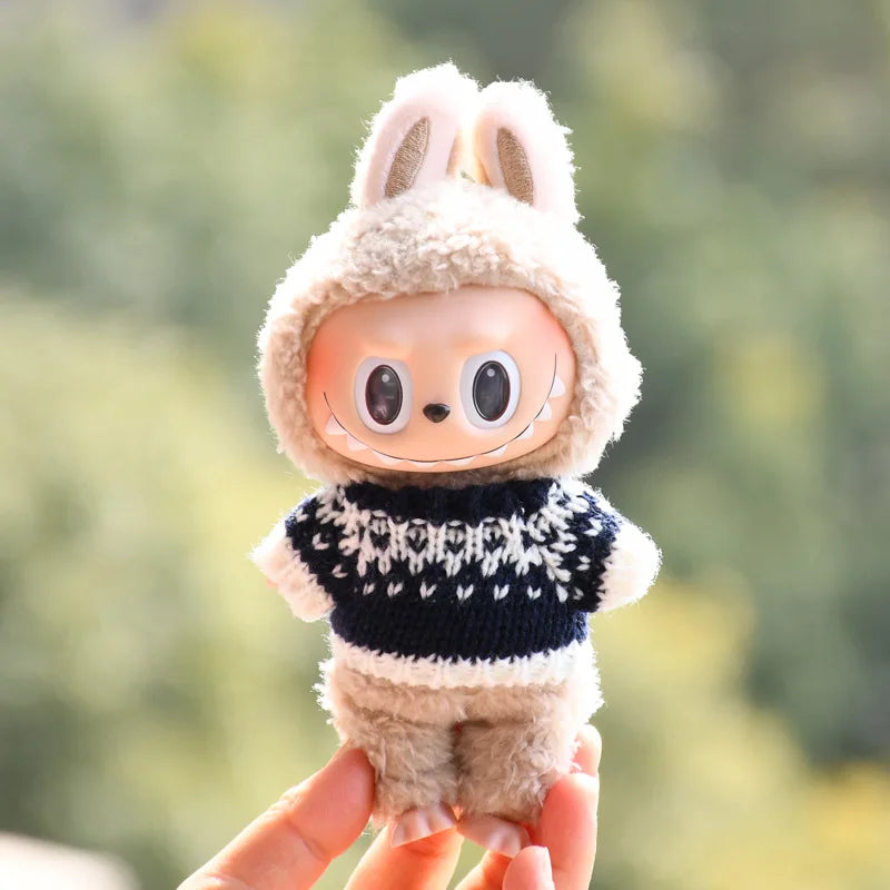 EZ 17cm Cute Mini Plush Doll'S Clothes Outfit Accessories For Korea Kpop Exo Labubu Idol Dolls Sweater Clothing DIY Kids Girl Gift