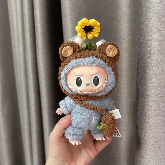 EZ 17cm Labubu Doll Clothes Sunflower Red Flower Heartbeat Macaron labubu clothes labubu cute clothing  ﻿