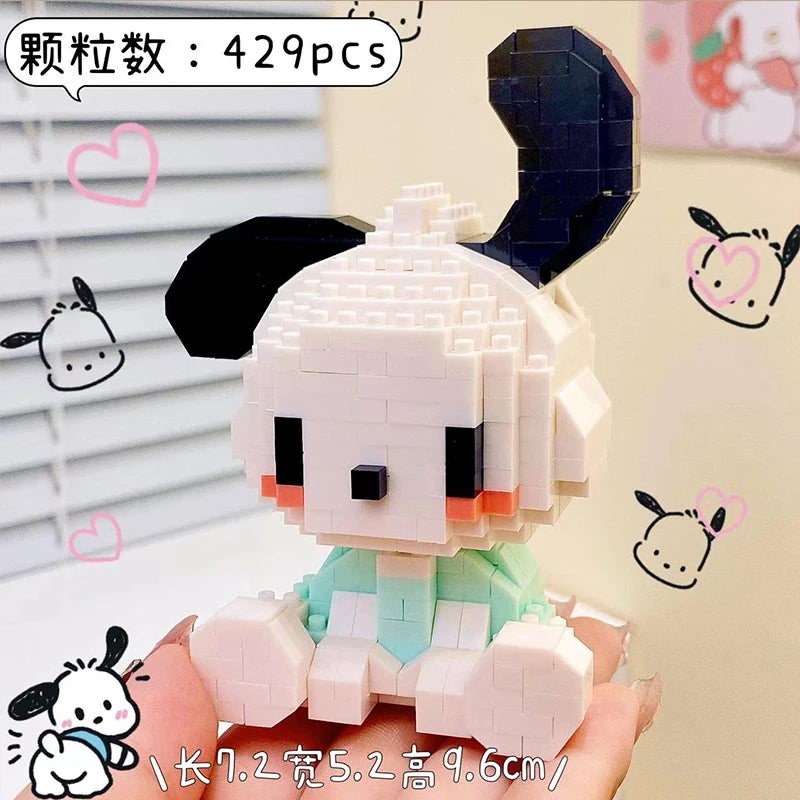 EZ KEEPPLEY Sanrio Anime Hello Kitty My Melody Cinnamoroll Pompompurin Kuromi Building Blocks Girl Kid Holiday Christmas Gift