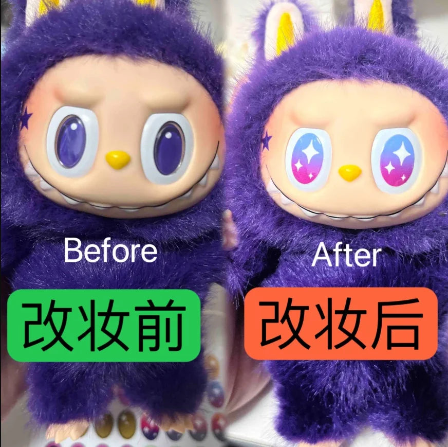 EZ 17cm Labubu V1v2 Eye Makeup Color False Eyelash Customization Gorgeous And Exquisite Eye Makeup Stickers Eyelash Stickers