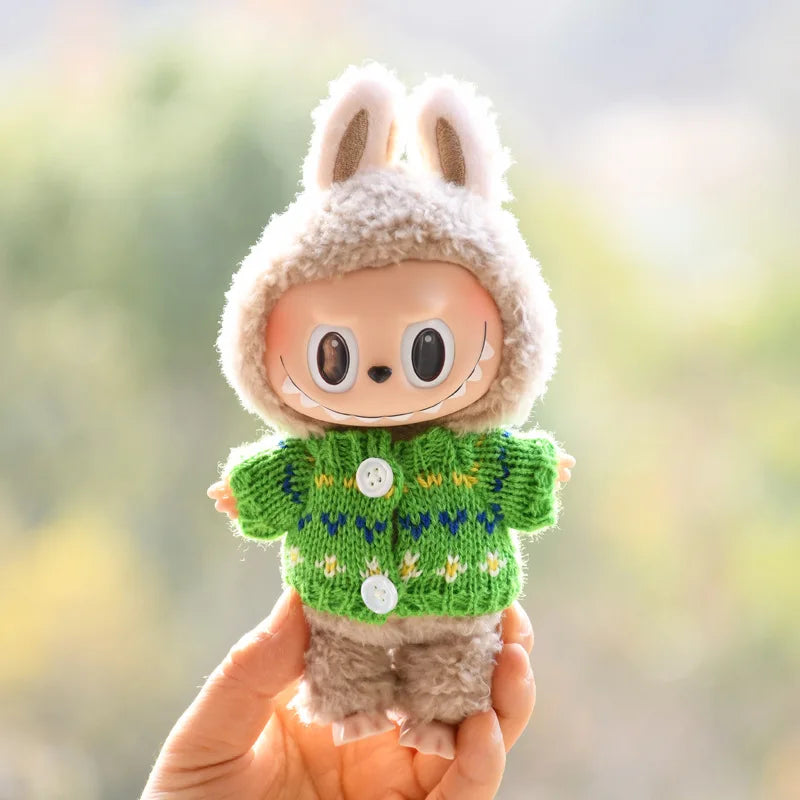 EZ 17cm Cute Mini Plush Doll'S Clothes Outfit Accessories For Korea Kpop Exo Labubu Idol Dolls Sweater Clothing DIY Kids Girl Gift