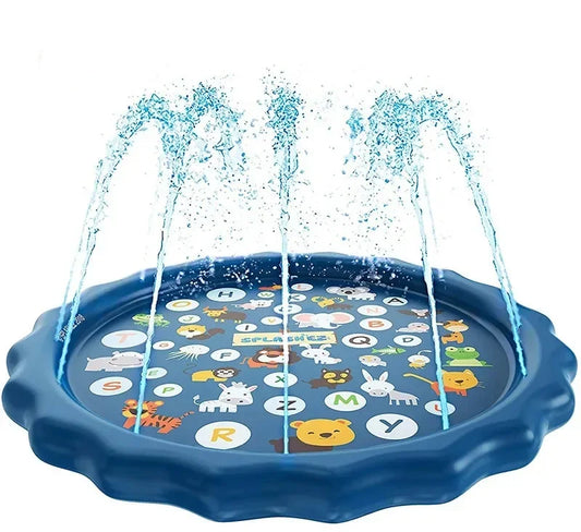 EZ 100/170cm Kids Sprinkler Play Pad Mat Outdoor Lawn Beach Letters Inflatable Water Spray Water Games Beach Mat Cushion