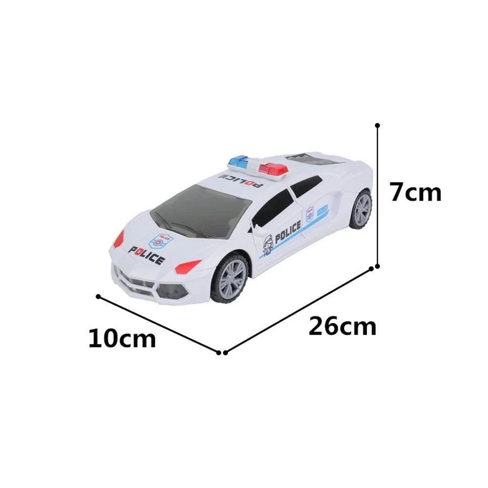 EZ Kids Led Electric Car Toy Police 360 Degree Rotary Wheels Cool Lighting Music Door Open Kids Electronic Car Toys for Children