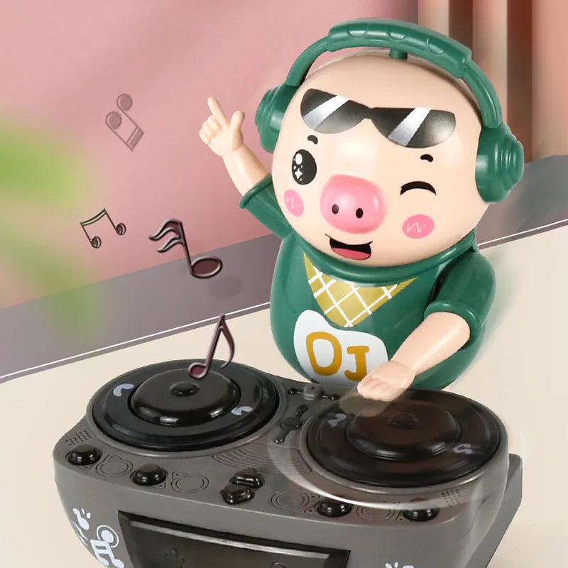 EZ Children's Dancing Rock DJ Pig Electric Toys Cartoon Piggy Dolls Disc Swing With Lights Music Toys for Boy Girl Christmas Gifts