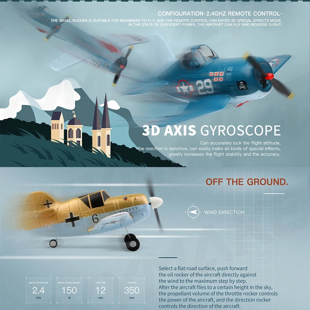 EZ WLtoys RC Plane A500 A250 Glider EPP Airplane 4CH 3D/6G 6-Axis Gyro Flying Remote Control Electric Model Plane Toys for Children