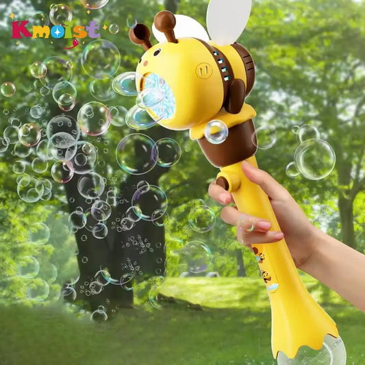 EZ 12 Holes Automatic Handheld Light Up Bubble Blowing Machine Bubble Stick Toys for Kids Outdoor Toy Children Birthday Gift