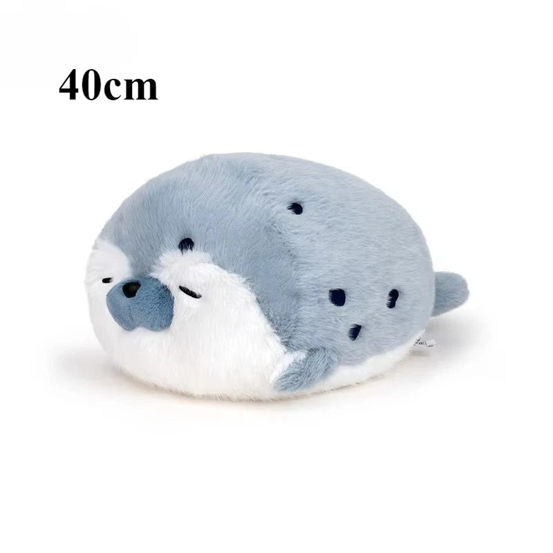 EZ New Seal Plush Toy Soft Pillow Lifelike Stuffed Marine Life Sea Otter Soft Doll Simulation Seal Cushion Christmas Birthday Gift