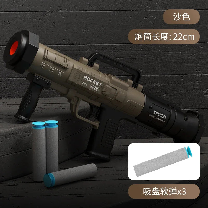 EZ Children'S Rpg Rocket Launcher Soft Bullet Gun Toy Gun Boy Simulation Rocket Launcher Manual Loading Christmas 2025