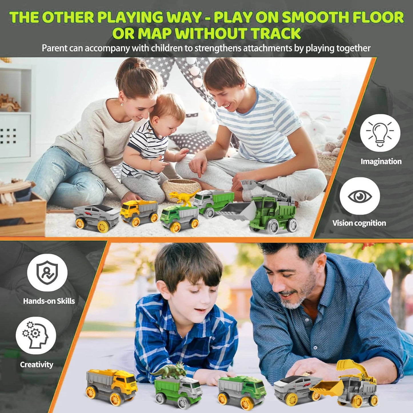 EZ Kids Electric Track Toy Engineering Mini Car Boy Toys Track Car Train Educational Toys for Children Birthday Christmas Gifts