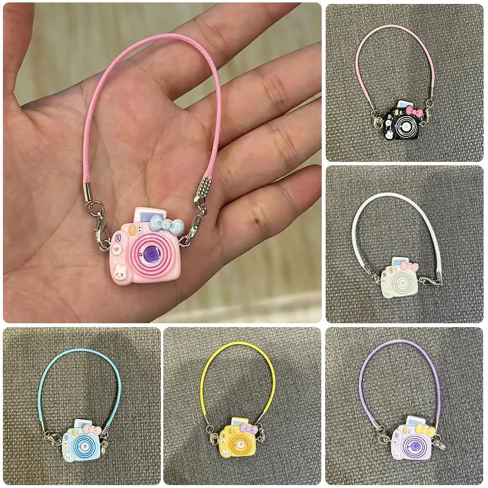 EZ Mini DIY Camera Dress Up Plush Toy for 17cm Labubu Doll Accessories Dollhouse Hanging Neck Accessories Dollhouse Pendant