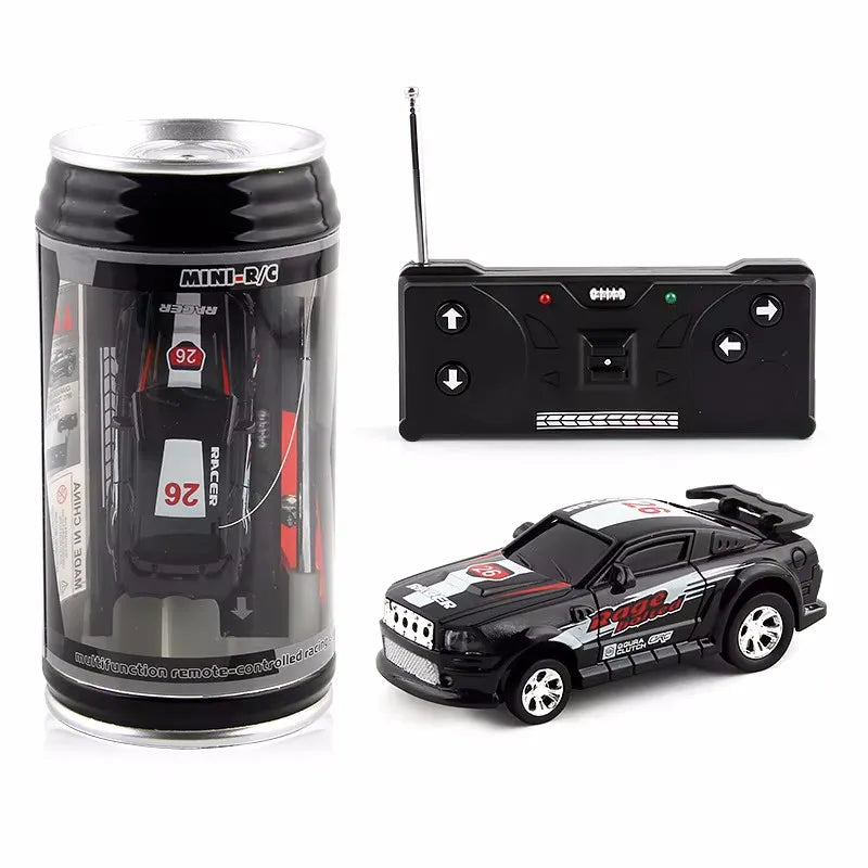 EZ Mini Can Mini Cans RC Car Battery Operated Plastic Remote Control Racing Vehicle with Roadblocks Micro Racing Car for Kids Boys