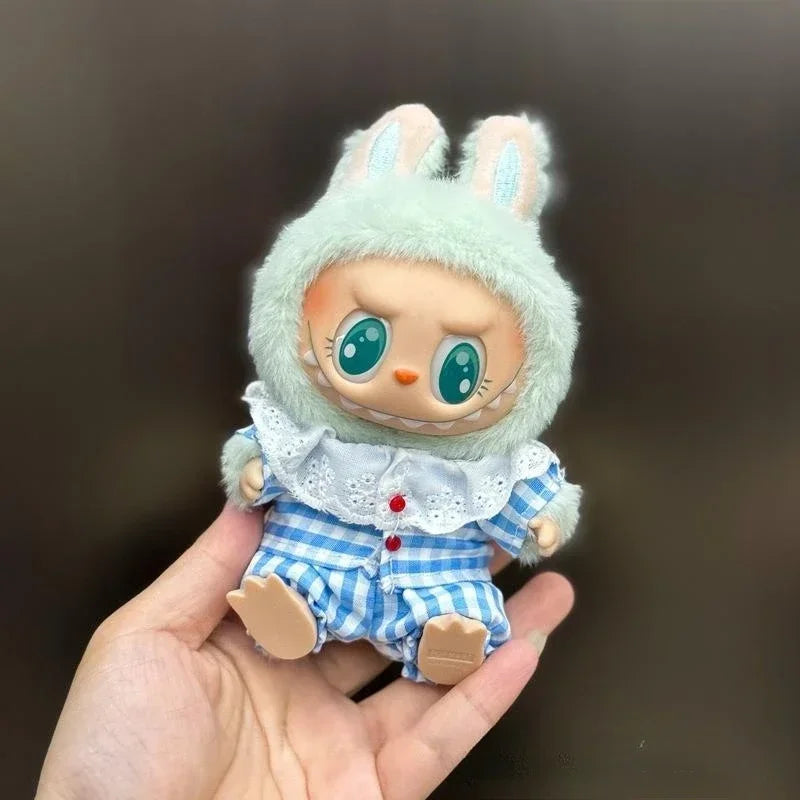 EZ Mini Plush Doll'S Clothes Outfit Accessories For Korea Kpop Exo 15-17cm Labubu Idol Overalls set Clothing Gift
