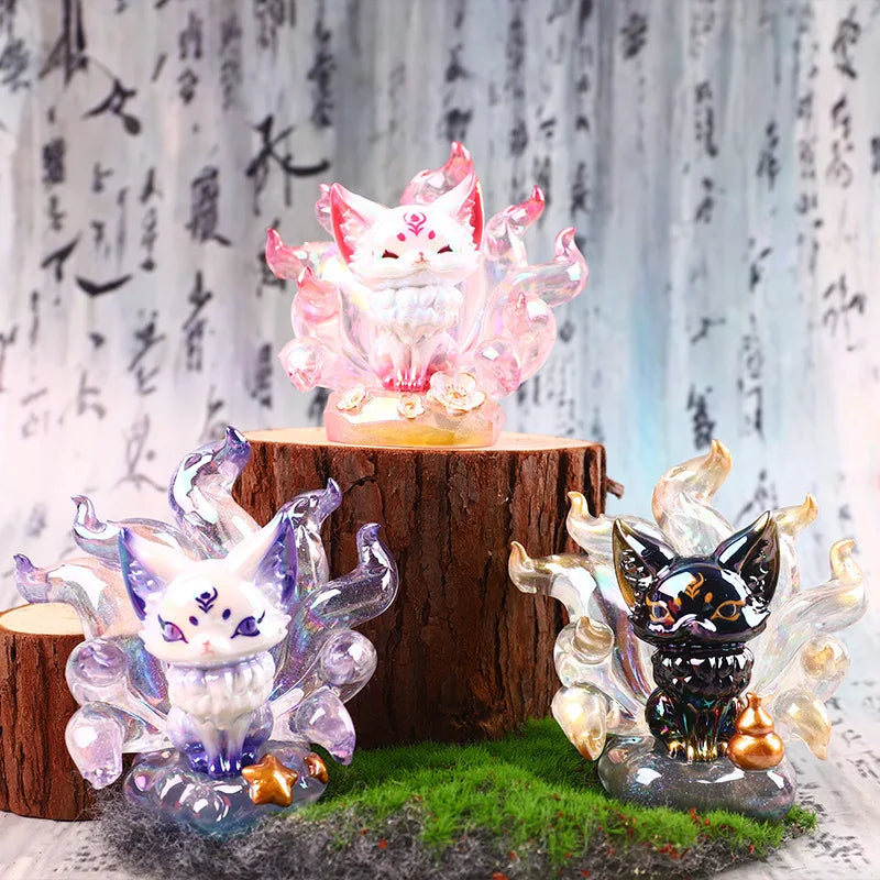 EZ Creative China-Chic Nine Tailed Fox Fairy Blind Box Chaozhou Play Doll Desktop Decoration Mysterious Surprise Box Birthday Gift