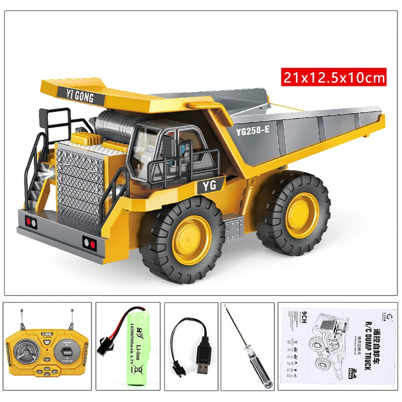 EZ 11CH RC Excavator 1:20 Remote Control Truck 2.4G RC Crawler Engineering Vehicle Excavator Truck Radio Control Toys Gifts