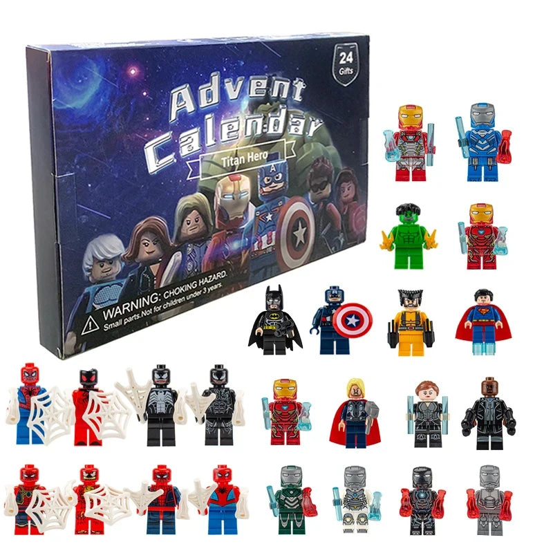 EZ Disney Marvel Advent Calendar Box Figure Anime Action Figure Model Building Blocks Christmas Advent Calendar Countdown Kids Toys