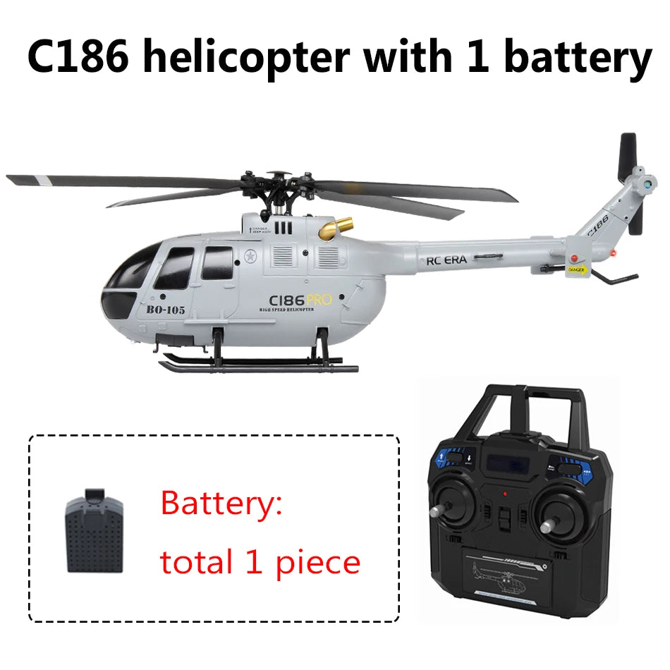 EZ C186 Pro B105 2.4G RTF RC Helicopter 4 Ppropellers 6 Axis Electronic Gyroscope for Stabilization Remote Control Hobbies Toys