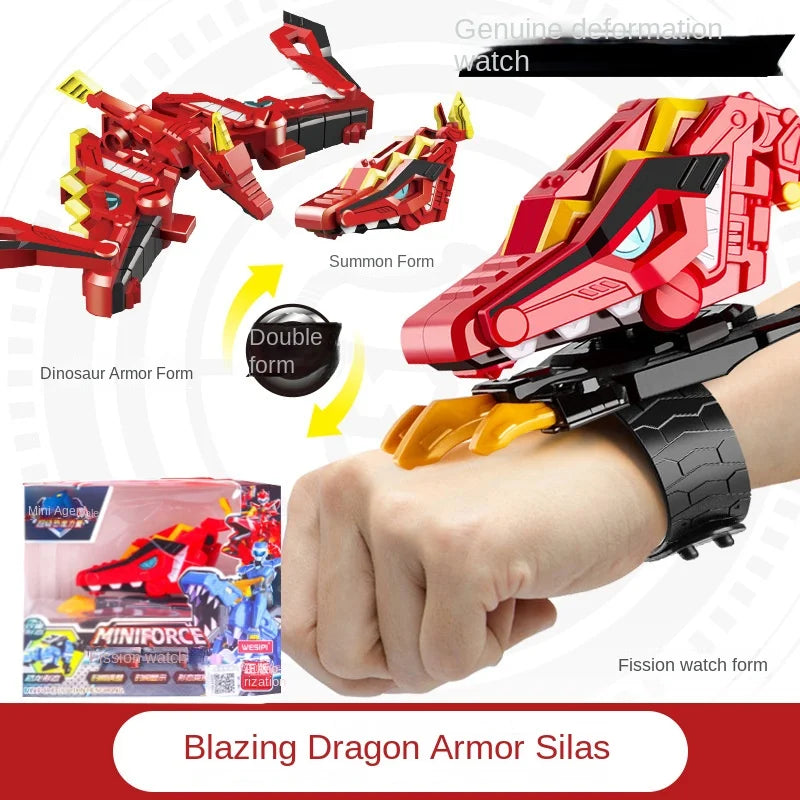 EZ Genuine Mini Secret Service Watch Toy Boy Mecha Robot Ruper Dinosaur Power Deformation Toy Suit Action Figures Kids Gifts